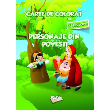 Carte de colorat cu abtibilduri. Personaje din poveste (Ars Libri)