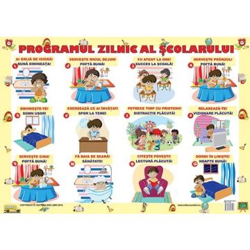 Plansa Programul zilnic al scolarului (Ars Libri)