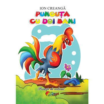 Punguta cu doi bani. Poveste de colorat (Cartex)
