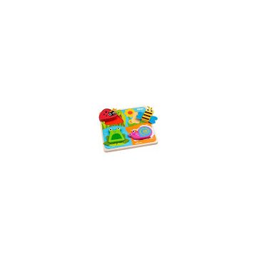 Tidlo Puzzle senzorial din lemn - In gradina