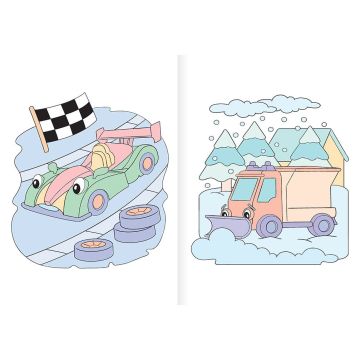Vehicule vesele - Să colorăm cu apă!  (Kreativ)