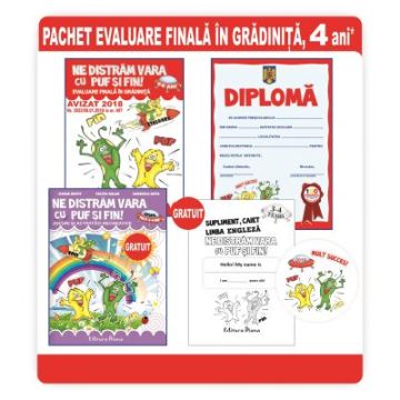 Pachet evaluare finala in gradinita Ne distram vara cu Puf si Fin, 4 ani