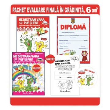 Pachet evaluare finala in gradinita Ne distram vara cu Puf si Fin, 6 ani