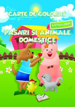 Carte de colorat cu abtibilduri. Pasari si animale domestice (Ars Libri)