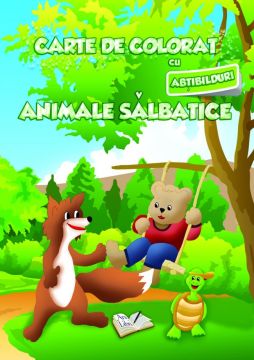 Carte de colorat cu abtibilduri. Animale salbatice (Ars Libri)