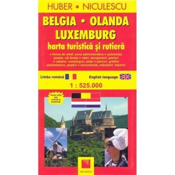 Belgia-Olanda-Luxemburg. Harta turistica si rutiera