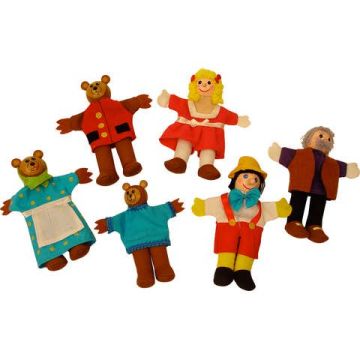 BigJigs 2 in 1 - Pinochio si Povestea Cei trei ursuleti - Papusi degetar