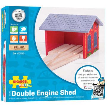 BigJigs Hangar dublu pentru locomotive