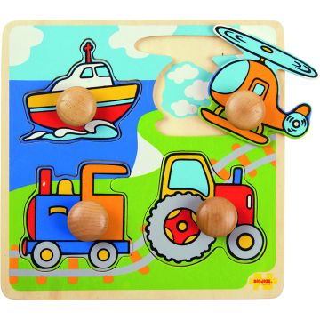 BigJigs Primul meu puzzle - 4 mijloace de transport