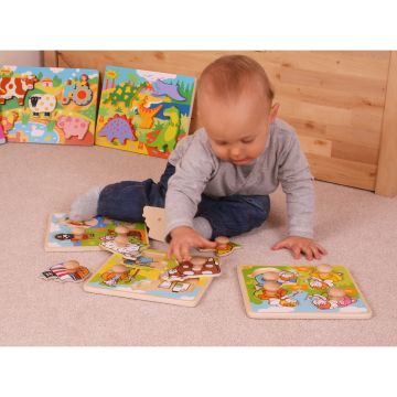 BigJigs Primul meu puzzle - Santierul de constructii
