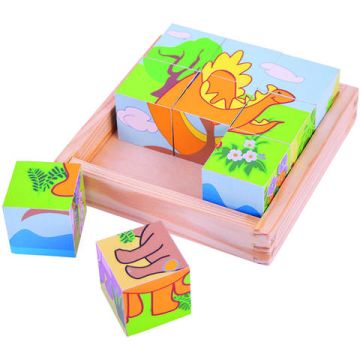 BigJigs Puzzle cubic - dinozauri