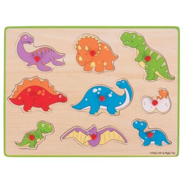 BigJigs Puzzle din lemn incastru - Dinozauri