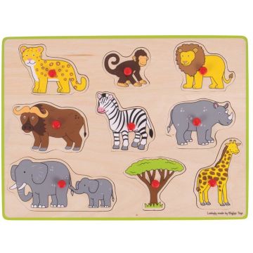 BigJigs Puzzle din lemn incastru - Safari