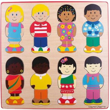 BigJigs Puzzle din lemn - micutii prieteni
