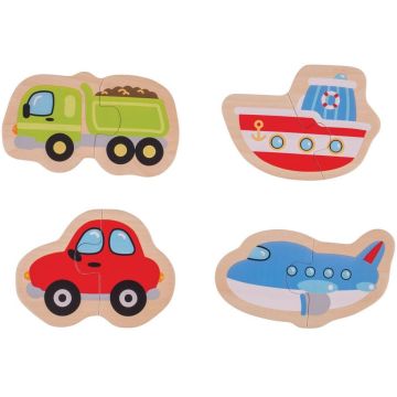 BigJigs Puzzle - mijloace de transport (8 piese)