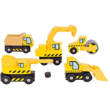 BigJigs Set masinute - Santierul de constructii