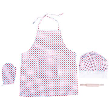 BigJigs Set sortulet si accesorii alb cu buline