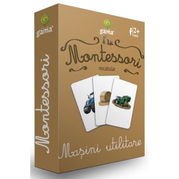 Vocabular. Masini utilitare. Carti de joc Montessori (Gama)