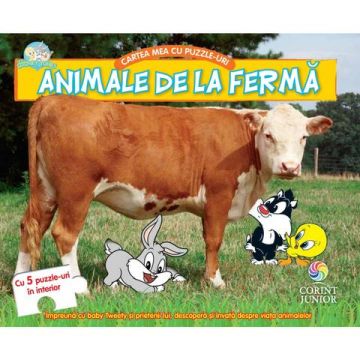 Corint BABY LOONEY TUNES. Cartea mea cu puzzle-uri, animale de la ferma (Corint)