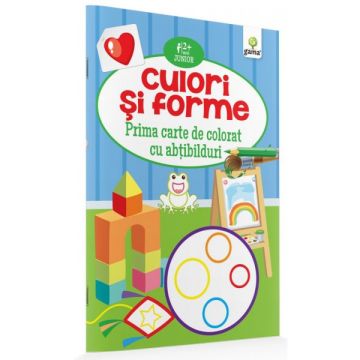 Culori si forme- PRIMA CARTE DE COLORAT CU ABTIBILDURI (GAMA)