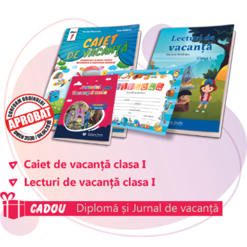 PACHET 3 PREMIERE CLASA I - CAIET DE VACANTA + LECTURI DE VACANTA (DIPLOMA + JURNALUL VACANTEI MELE CADOU)