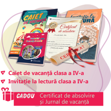 PACHET 3 PREMIERE CLASA A IV-A - CAIET DE VACANTA + INVITATIE LA LECTURA (CERTIFICAT + JURNALUL VACANTEI MELE CADOU)