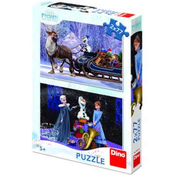 Dino Toys Puzzle 2 in 1 - Frozen (77 piese)