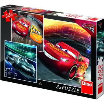 Dino Toys Puzzle 3 in 1 - Cars 3: Cursa cea mare (55 piese)