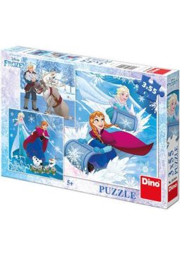 Dino Toys Puzzle 3 in 1 - Frozen (3 x 55 piese)