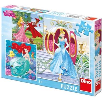 Dino Toys Puzzle 3 in 1 - Printese vesele (55 piese)