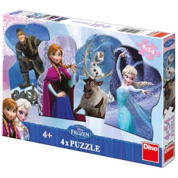 Dino Toys Puzzle 4 in 1 - Frozen - Regatul de Gheata (54 piese) 