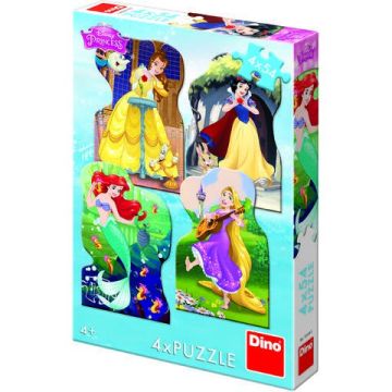 Dino Toys Puzzle 4 in 1 - Printesele si prieteni (54 piese)