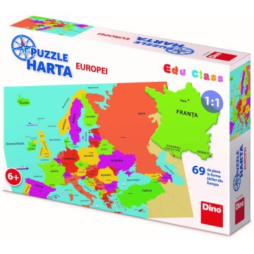 Dino Toys Puzzle geografic - Harta Europei (69 piese)