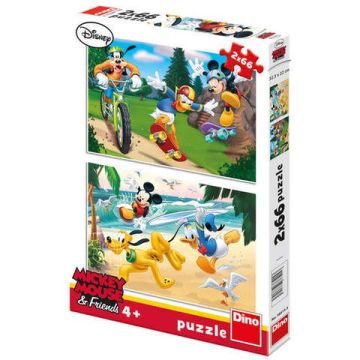 Dino Toys Puzzle 2 in 1 Mickey si prietenii - Ora de sport (66 piese)