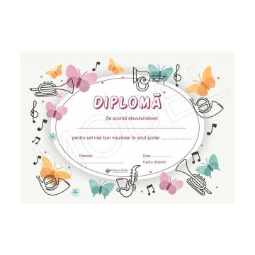 Diploma scolara personalizabila Taida - model 16