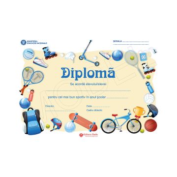 Diploma scolara personalizabila Taida - model 40