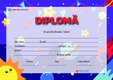 Diploma scolara personalizabila Taida - model 14