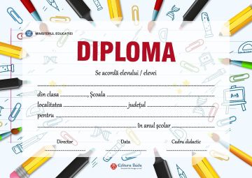 Diploma scolara personalizabila Taida - model 18