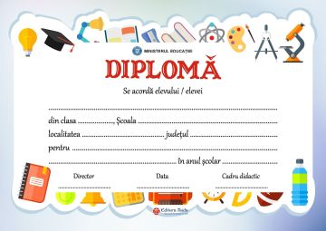Diploma scolara personalizabila Taida - model 19