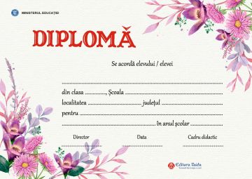Diploma scolara personalizabila Taida - model 26