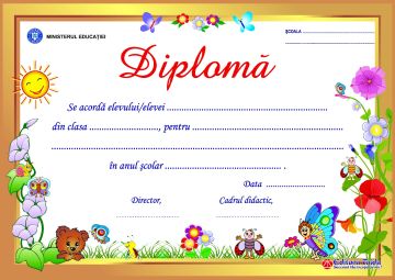 Diploma scolara personalizabila Taida - model 28