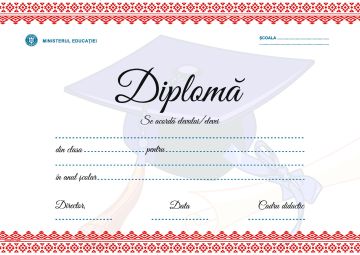 Diploma scolara personalizabila Taida - model 39