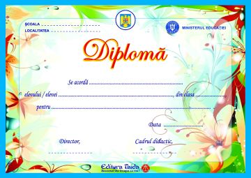 Diploma scolara personalizabila Taida - model 50
