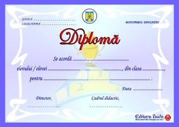 Diploma scolara personalizabila Taida - model 5
