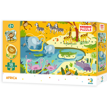 Puzzle - Animale din Africa (18 piese)