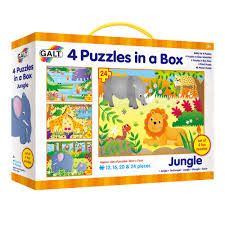 Galt Set 4 puzzle-uri Jungla (12, 16, 20, 24 piese)