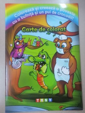 Poveste cu o bufnita si un pui de crocodil- carte de colorat (Ars libri)