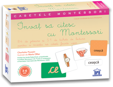 Invat sa citesc cu Montessori: 84 de Jetoane si 51 de tichete de lectura pentru a invata sa citesti foarte usor (DPH)