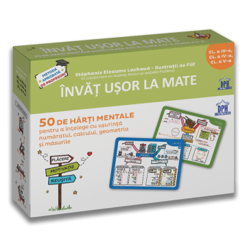 Invat usor la Mate: 50 de harti mentale - Volumul II - Cls. a III-a, a IV-a, a V-a (DPH)