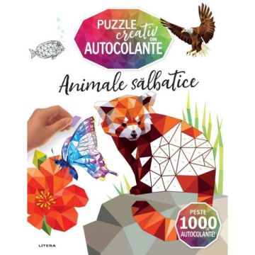 Animale salbatice. Puzzle creativ din autocolante (Litera)